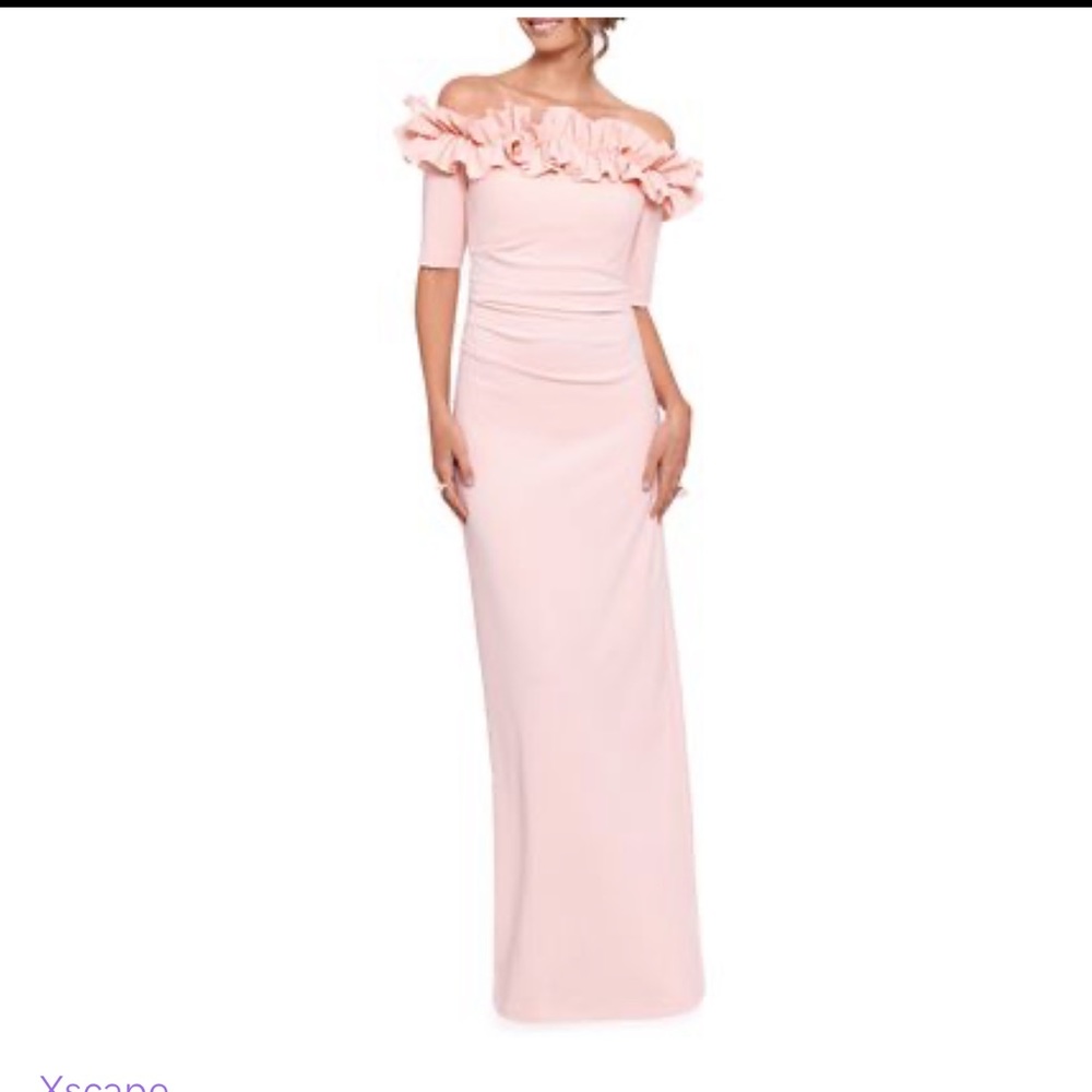 Xscape Pink Prom Dress with Elegant Silhouette